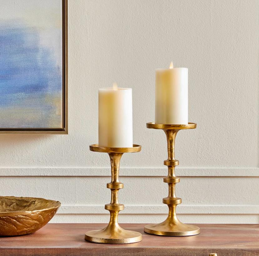 Amaar  Gold   Candleholders   Set   of   2