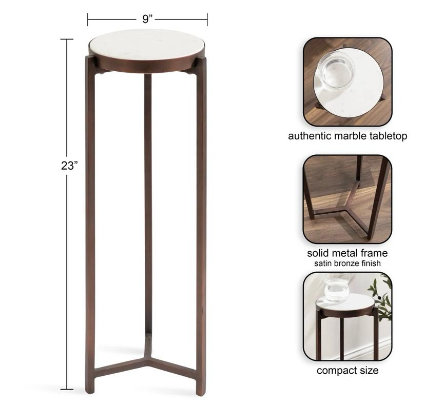 Evaar  Round Metal Drink Table