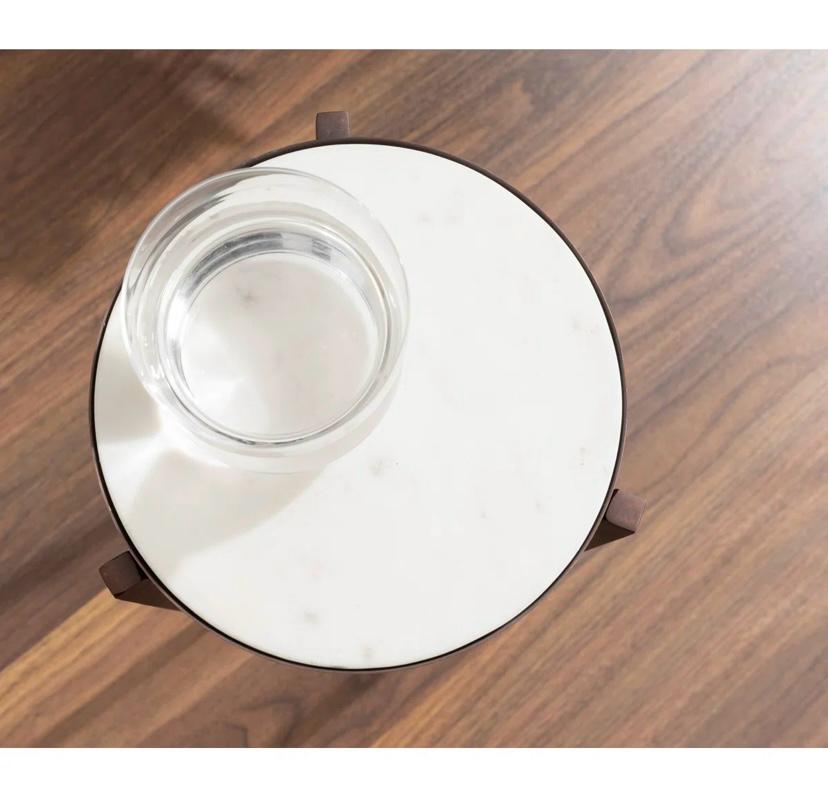 Evaar  Round Metal Drink Table