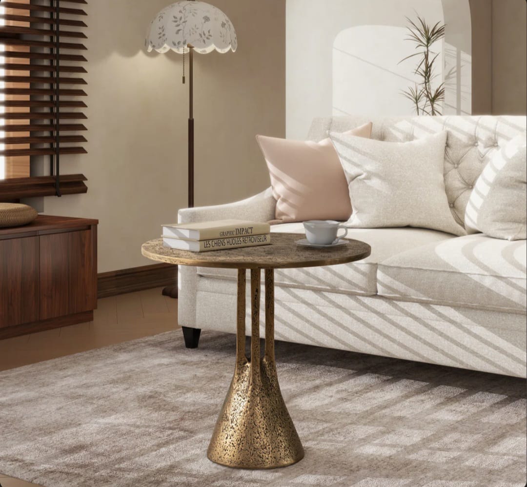 Plaro   Gold   Accent   Table