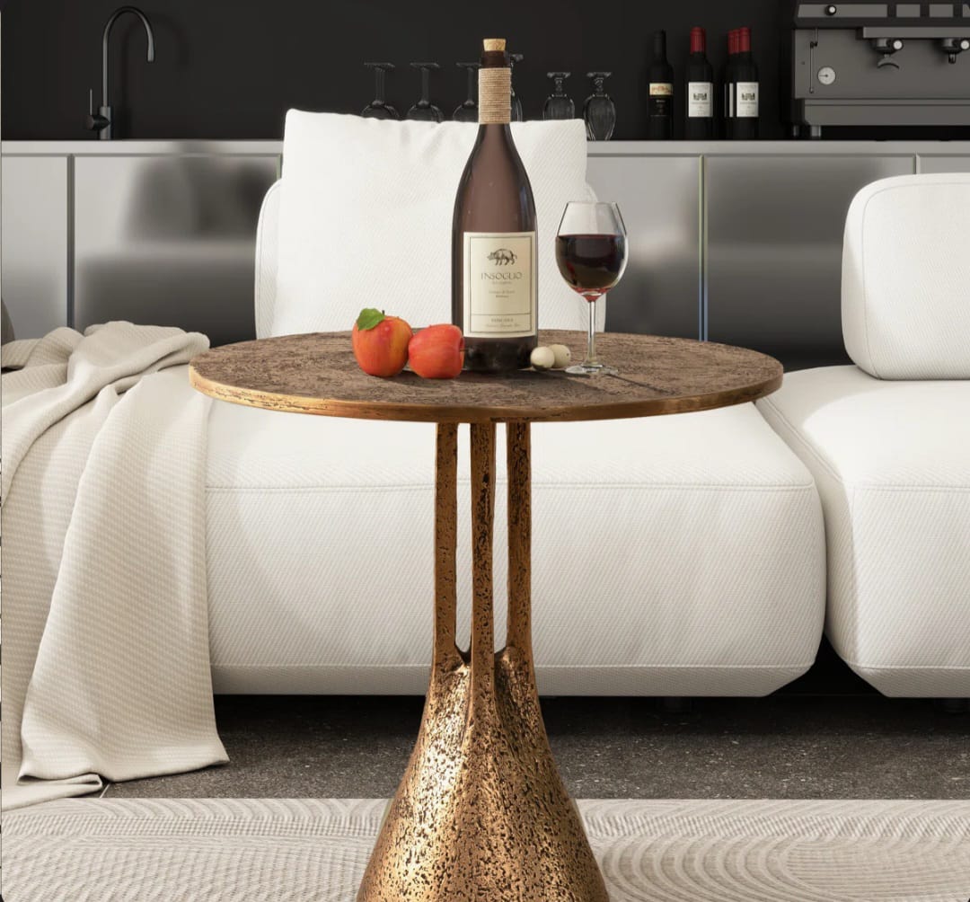 Plaro   Gold   Accent   Table