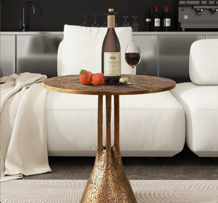 Plaro   Gold   Accent   Table