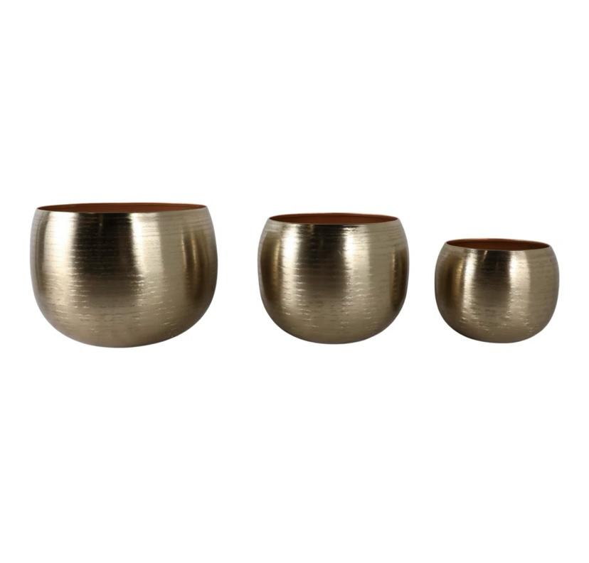Venus metal round planter set of 2