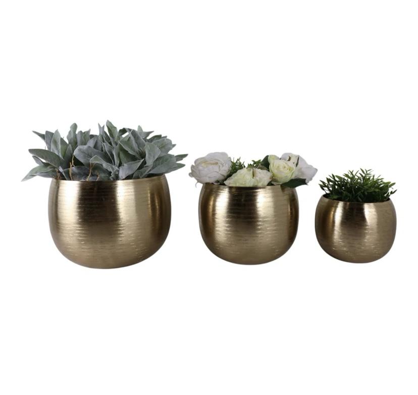 Venus metal round planter set of 2