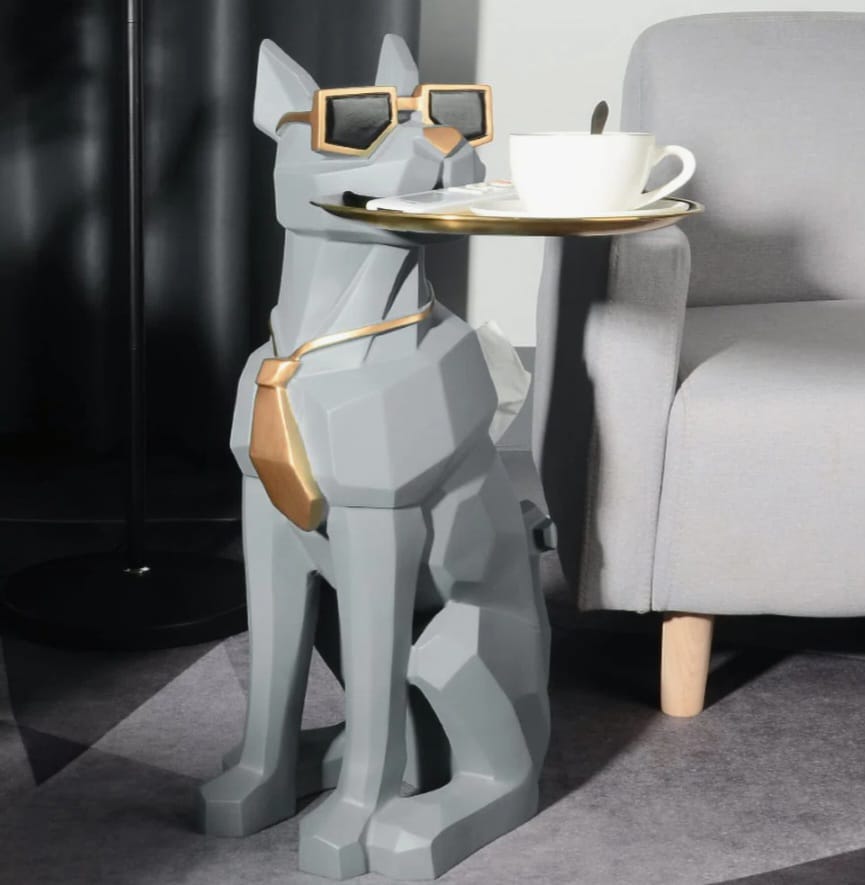 Anabila dog sculpture end  table