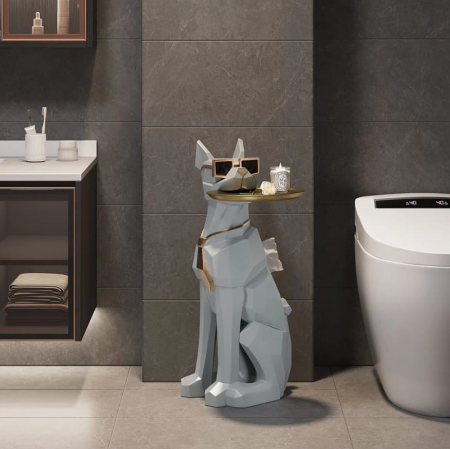 Anabila dog sculpture end  table