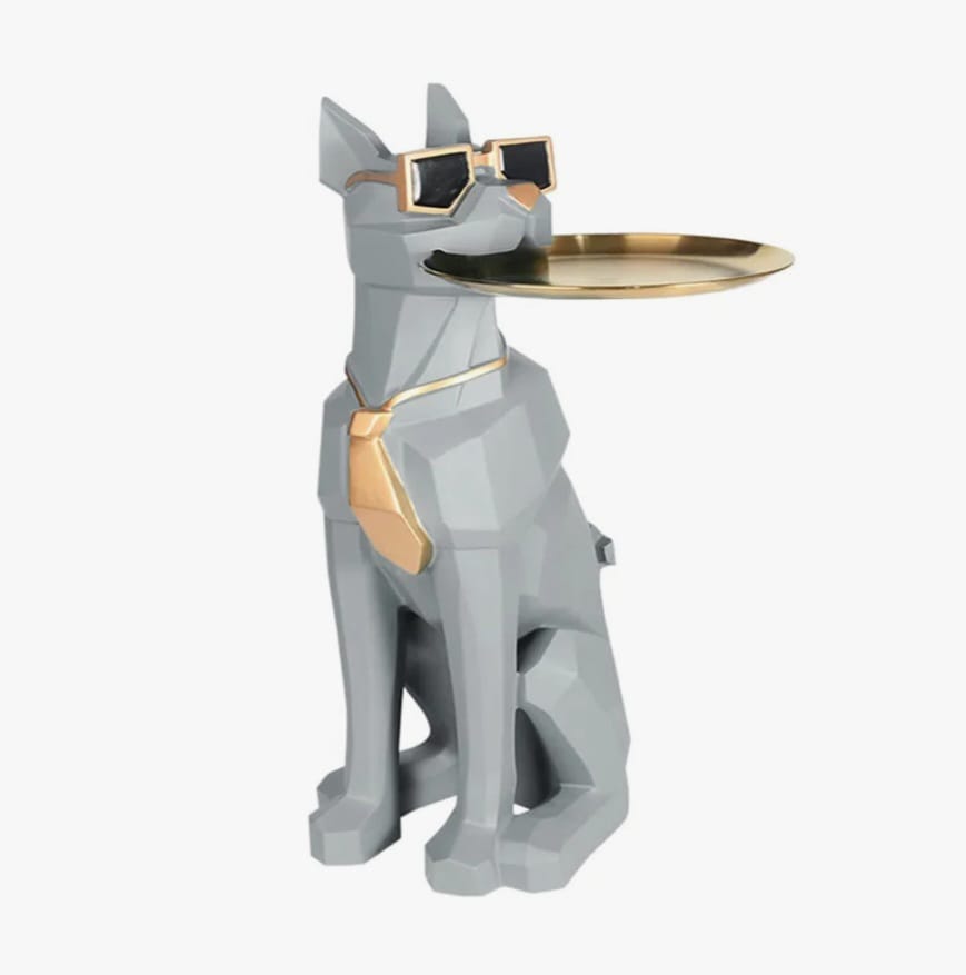 Anabila dog sculpture end  table