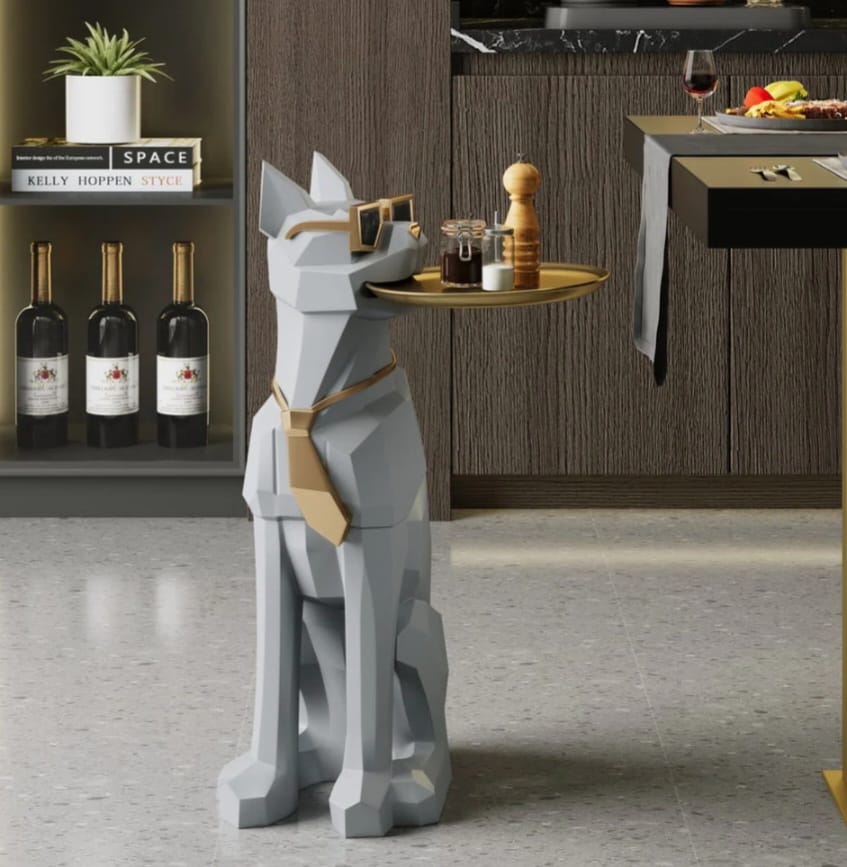 Anabila dog sculpture end  table