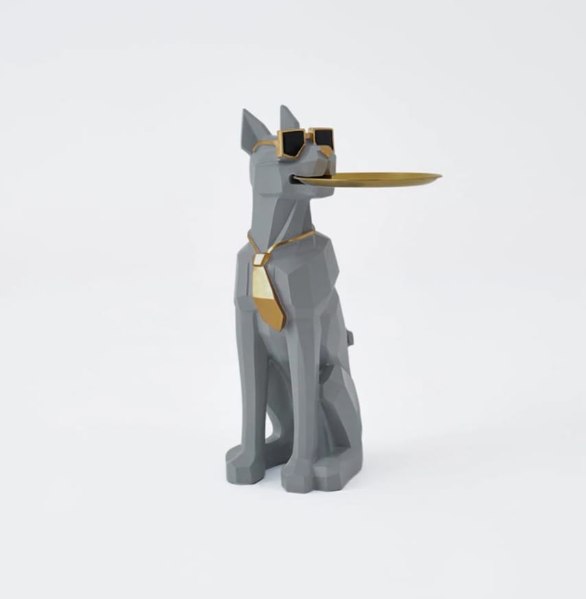 Anabila dog sculpture end  table