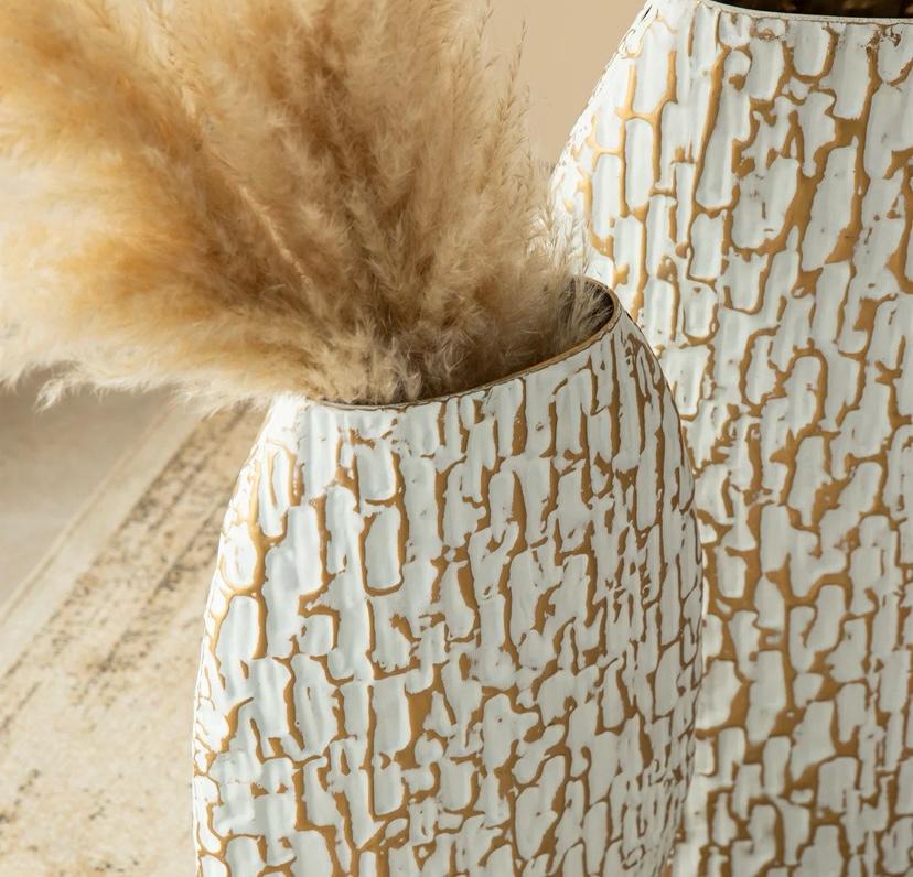 Oval Textured Floor Vases (Set of 2)