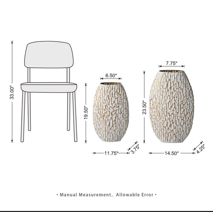 Oval Textured Floor Vases (Set of 2)