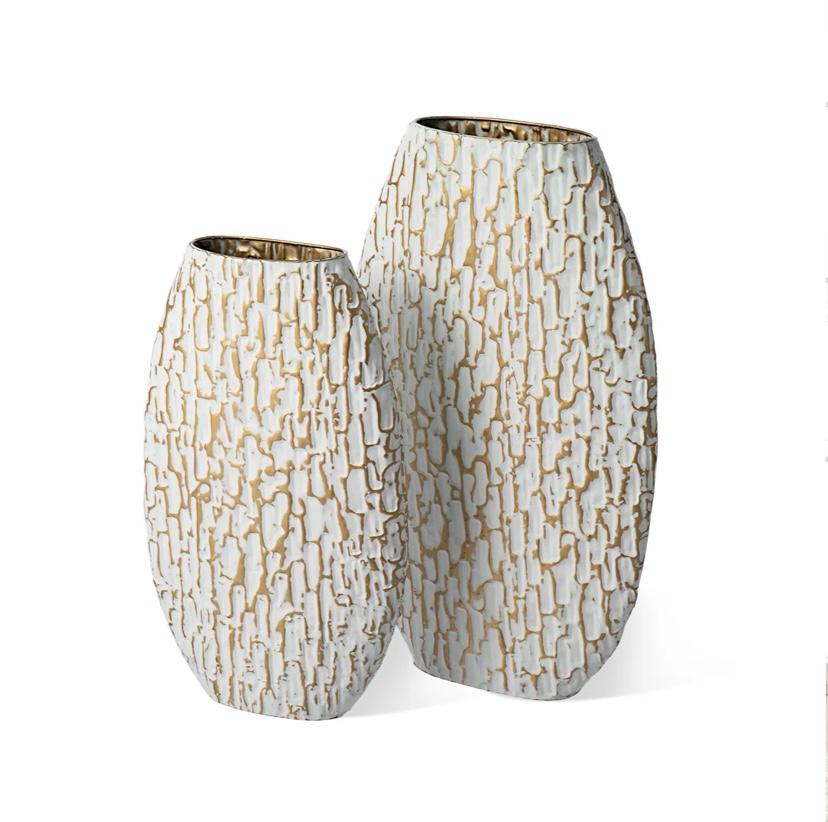 Oval Textured Floor Vases (Set of 2)