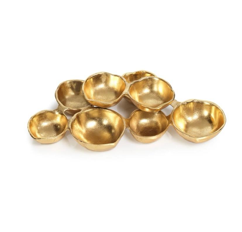 Hughlek Aluminum Decorative Bowl in Gold