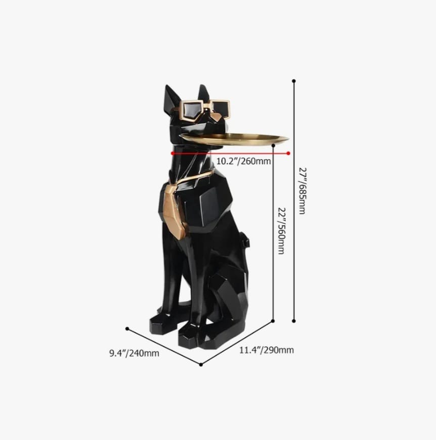 Maklin dog sculpture end table