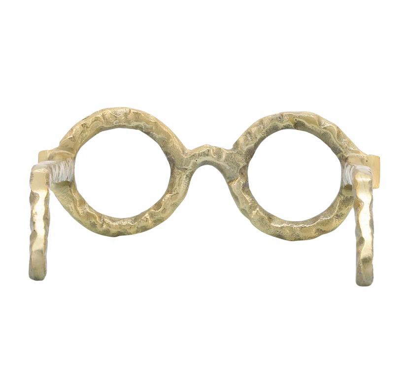 Glam Metal & Aluminum Sculptural Eyeglasses Decorative Accent