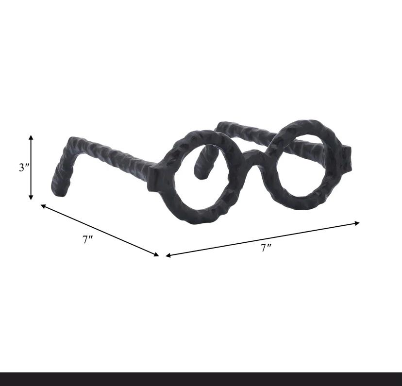 Glam Metal & Aluminum Sculptural Eyeglasses Decorative Accent