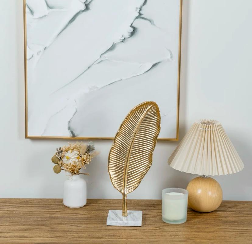 Home Aluminum Leaf Sculpture Statue Deco