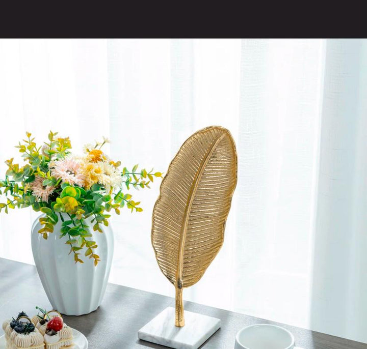 Home Aluminum Leaf Sculpture Statue Deco