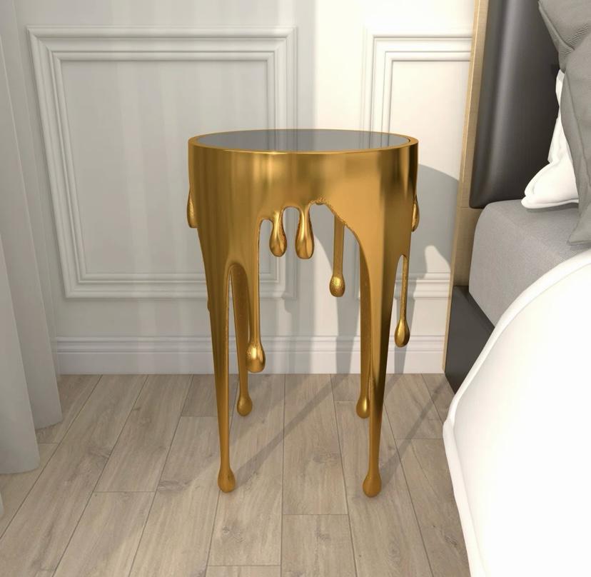 Zahara  Melting Drip Side End Accent Table