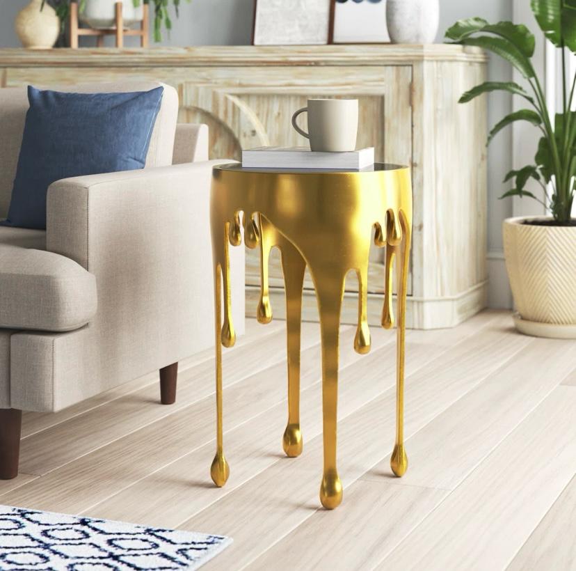 Zahara  Melting Drip Side End Accent Table