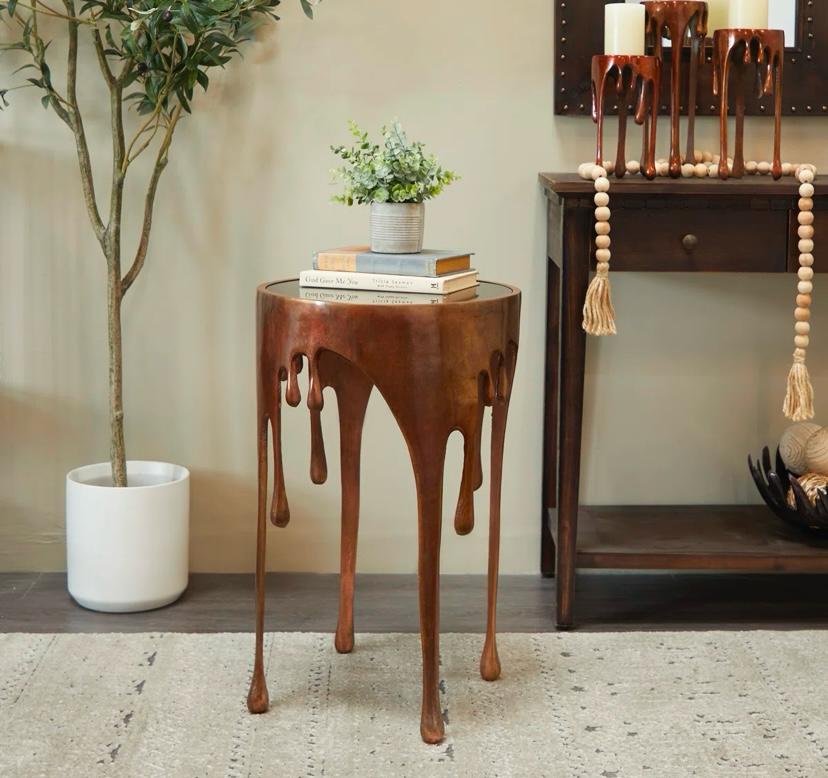 Deco Melting Drip Side End Accent Table