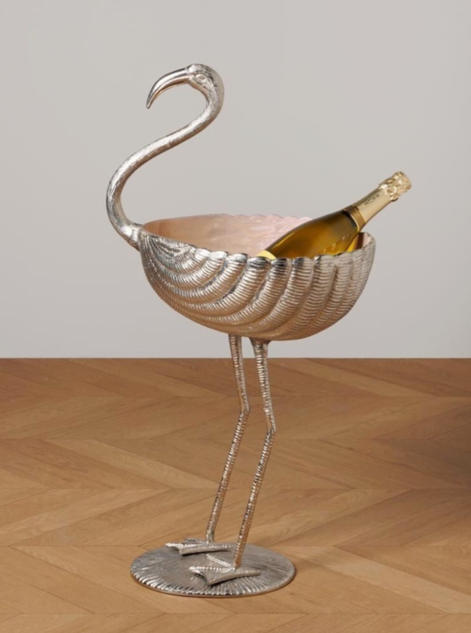 Enamel Wine cooler  Ice bucket Flamingo