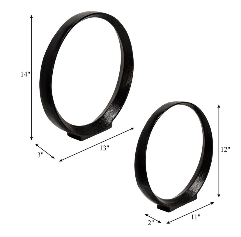 Roza Set of 2 Metal Ring Sculptures