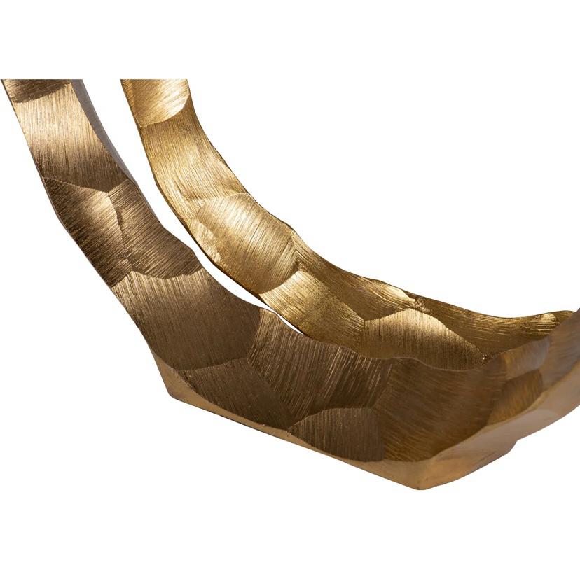 Tasa Modern Textured Metal Ring Sculpture Set of 2