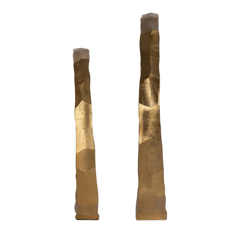 Tasa Modern Textured Metal Ring Sculpture Set of 2
