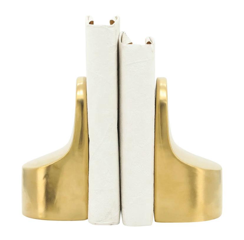 Alex Contemporary Bookends, Gold set of 2