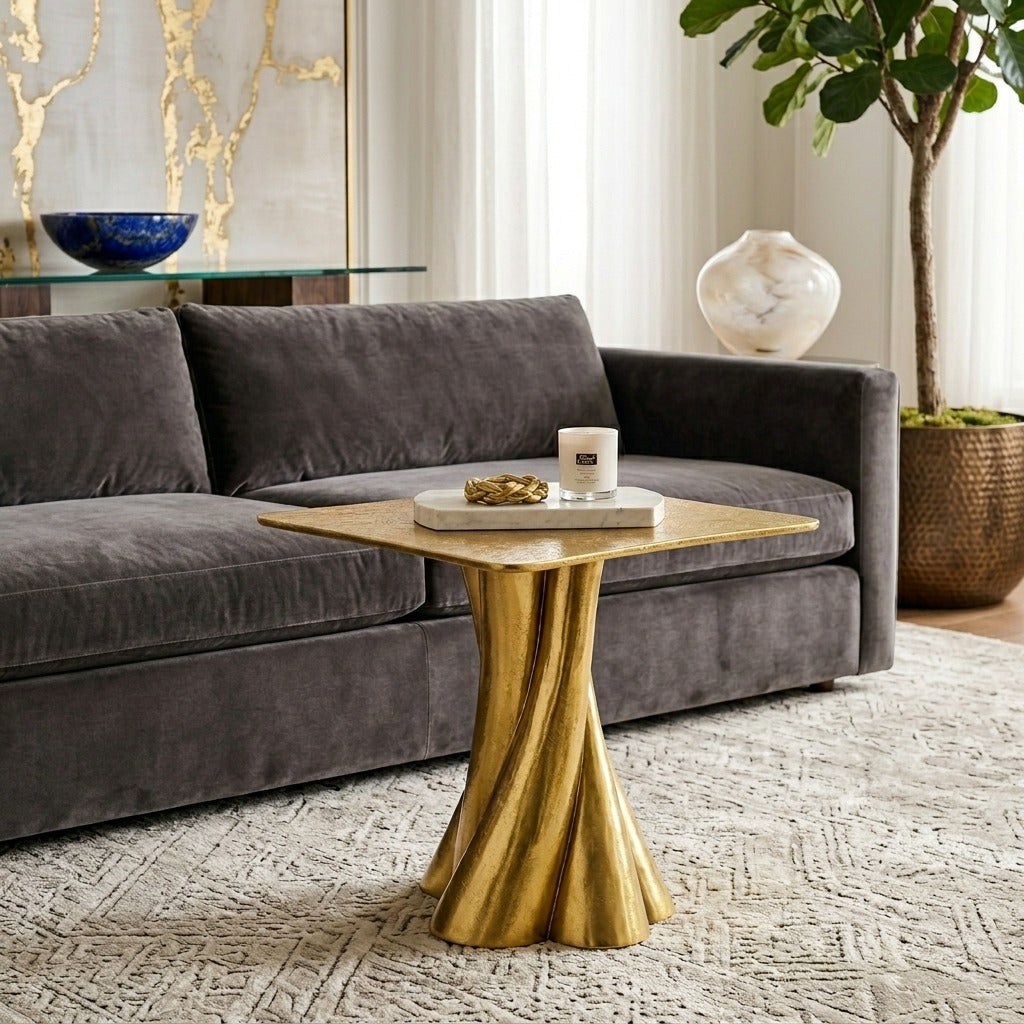 Floor    Gold   Accent   Table
