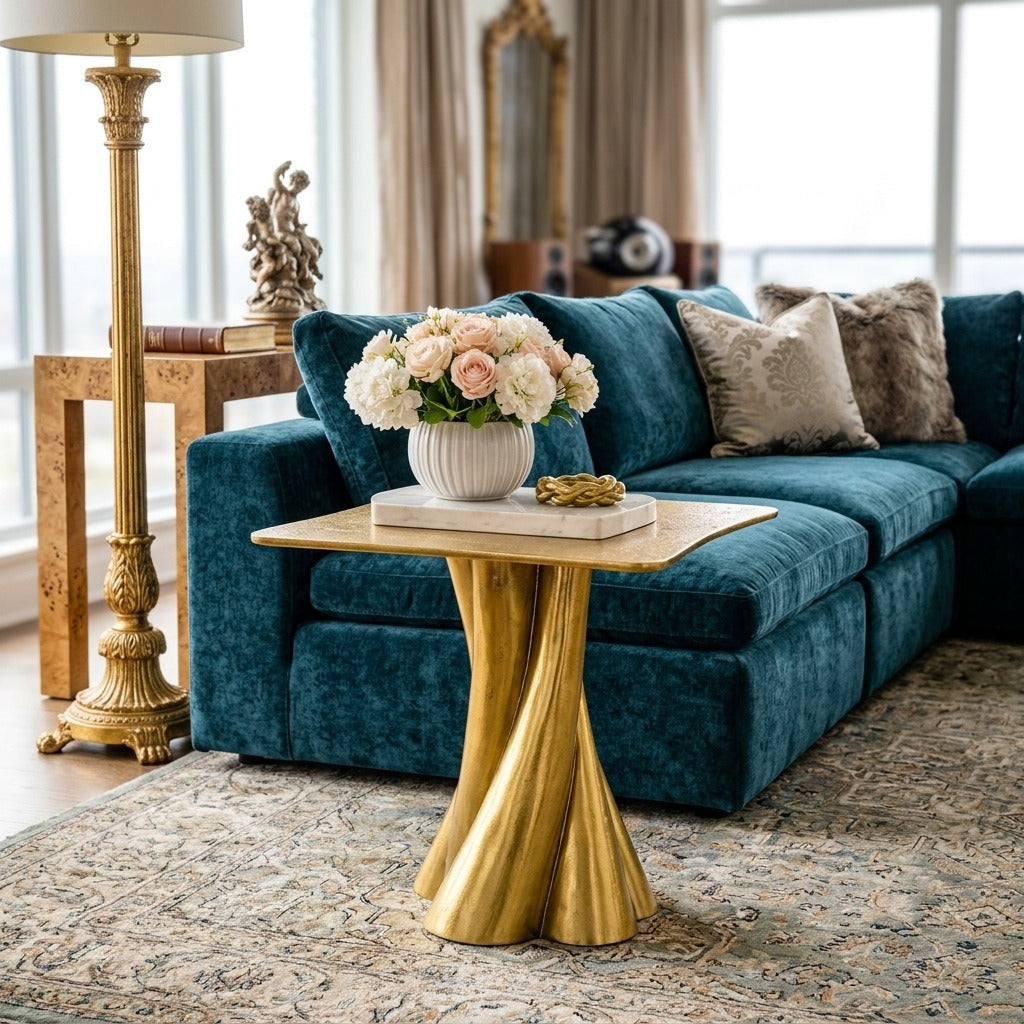 Floor    Gold   Accent   Table