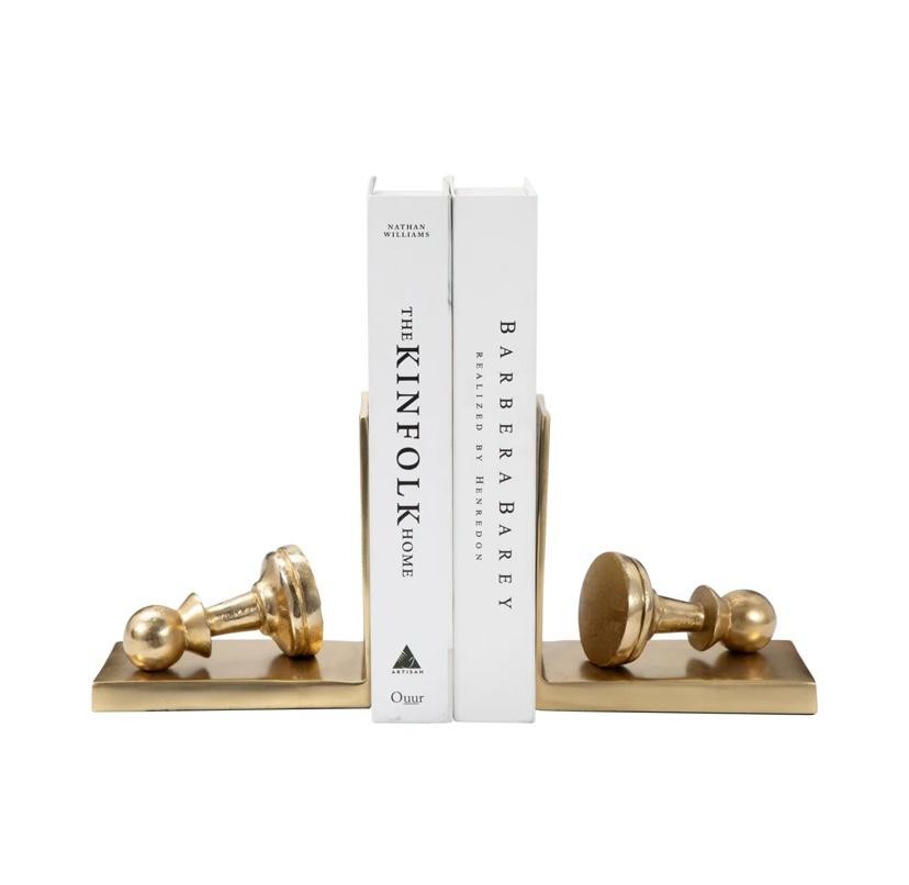 Julian Chess Aluminum Bookends set of 2