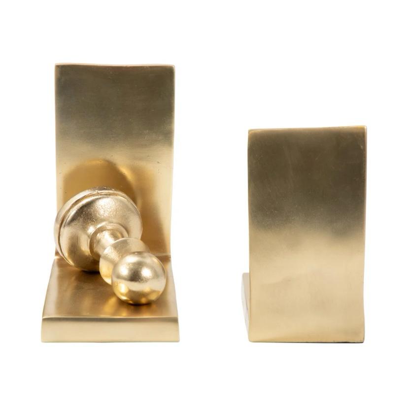 Julian Chess Aluminum Bookends set of 2