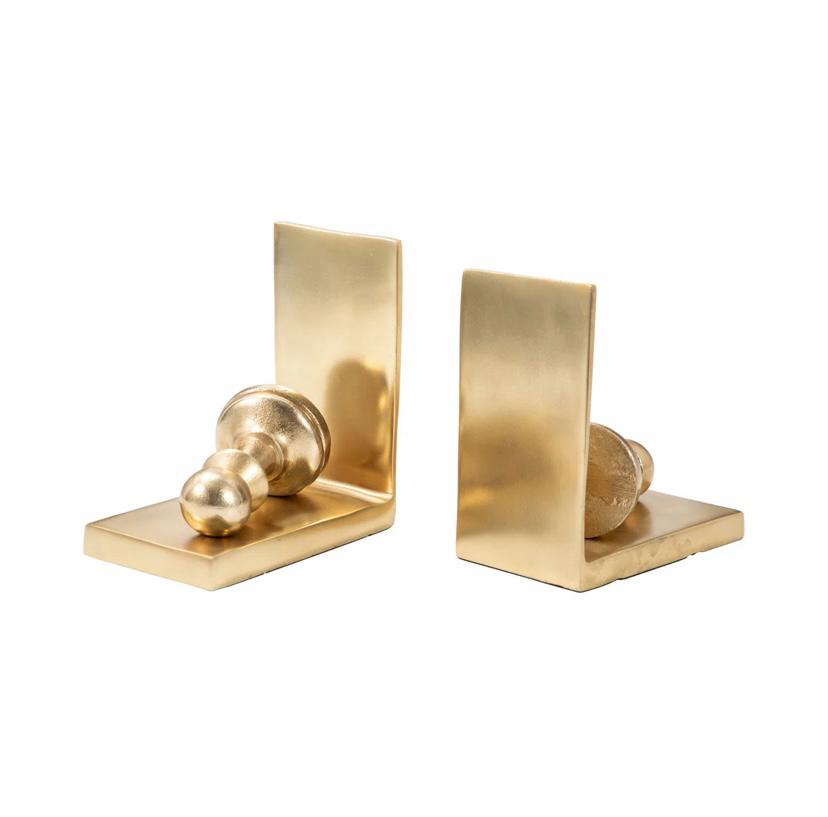 Julian Chess Aluminum Bookends set of 2