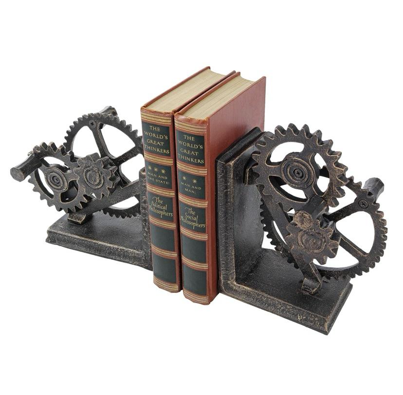 Industrial Metal Bookends (Set of 2)