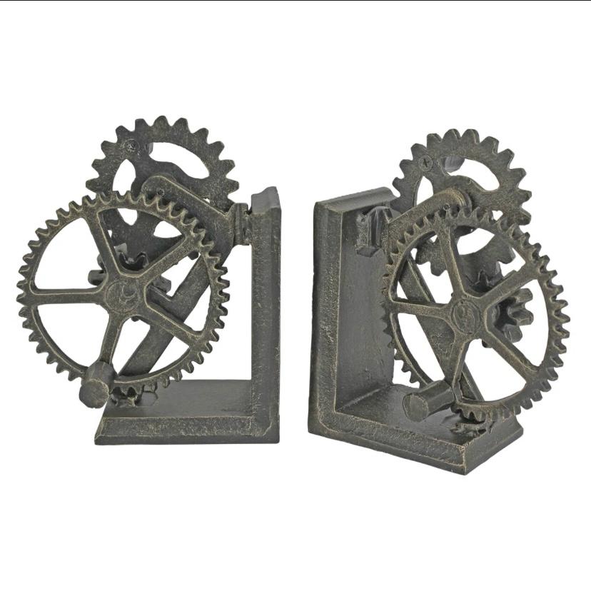 Industrial Metal Bookends (Set of 2)