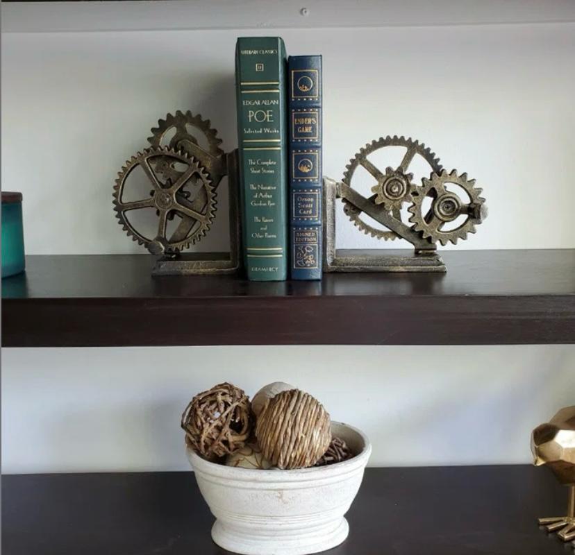 Industrial Metal Bookends (Set of 2)