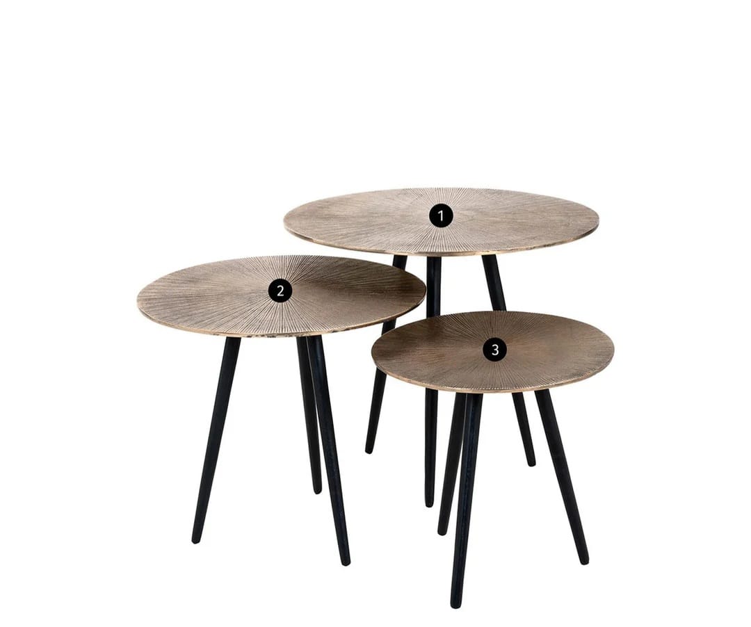 Vittorio Round Coffee Table - Champagne Gold & Black