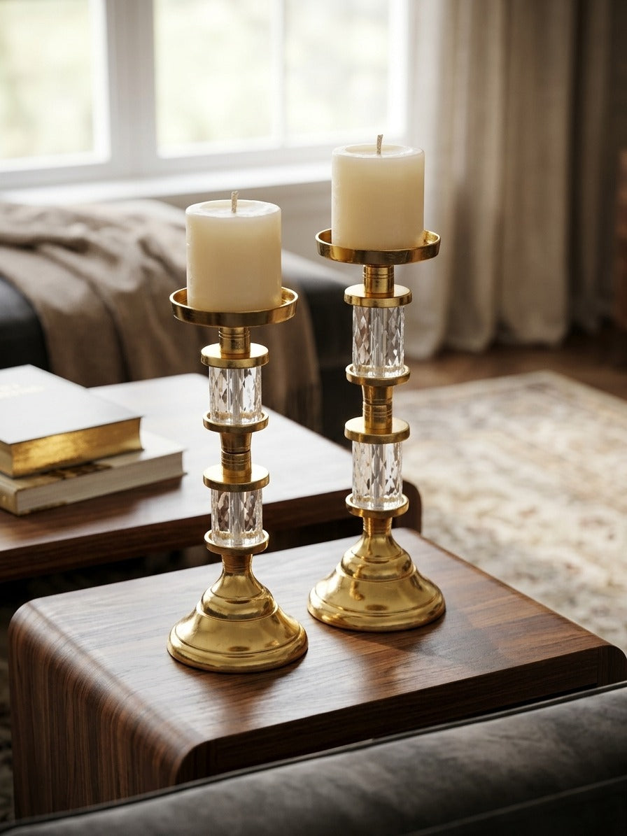 LAARA Gold Candleholder Set of 2
