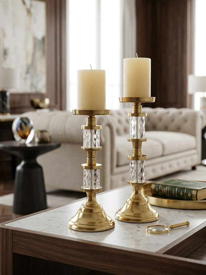 LAARA Gold Candleholder Set of 2