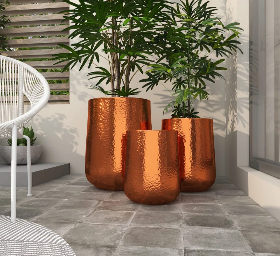 palma Luxury Metal Pot Planter set of 3