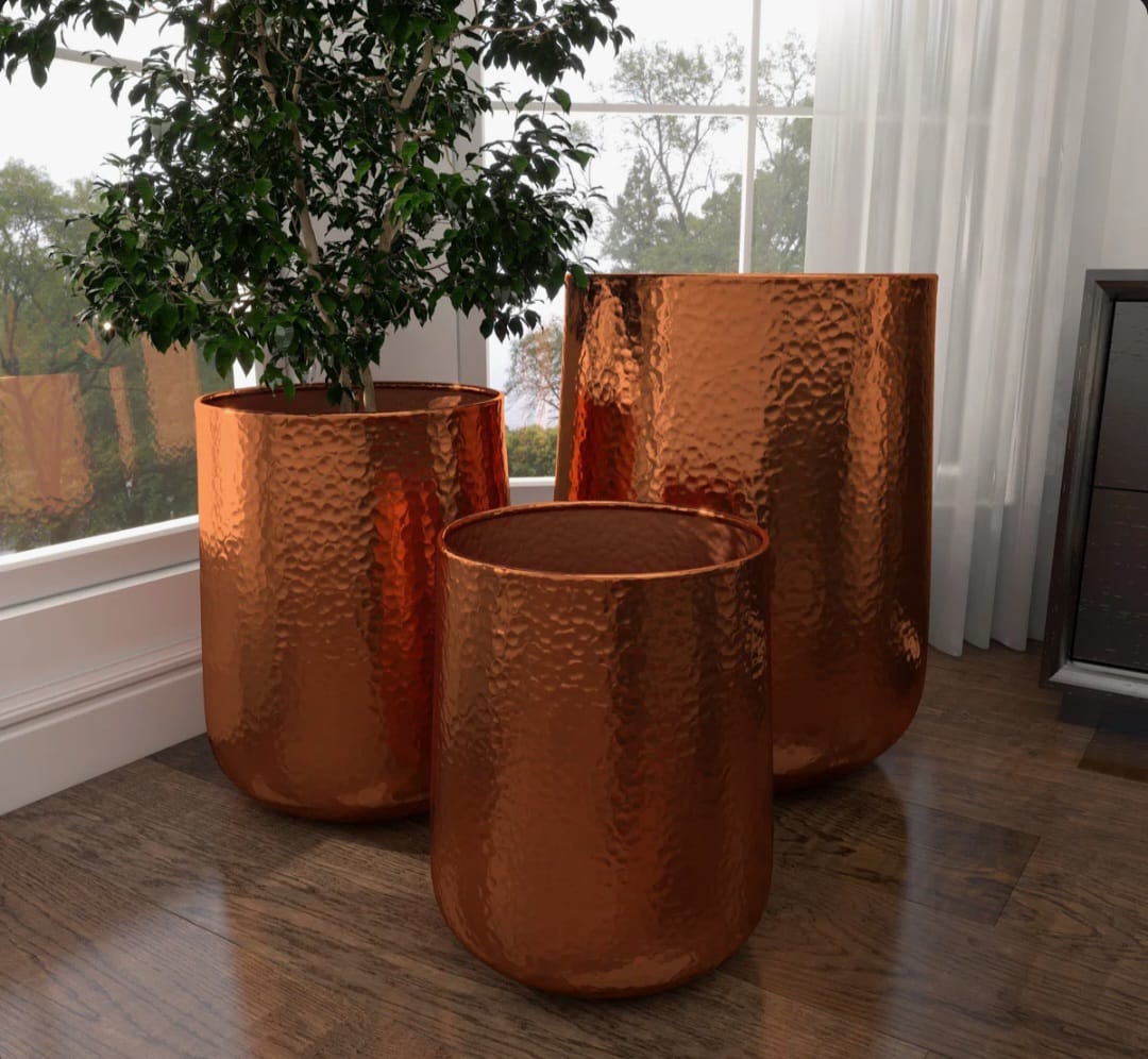 palma Luxury Metal Pot Planter set of 3