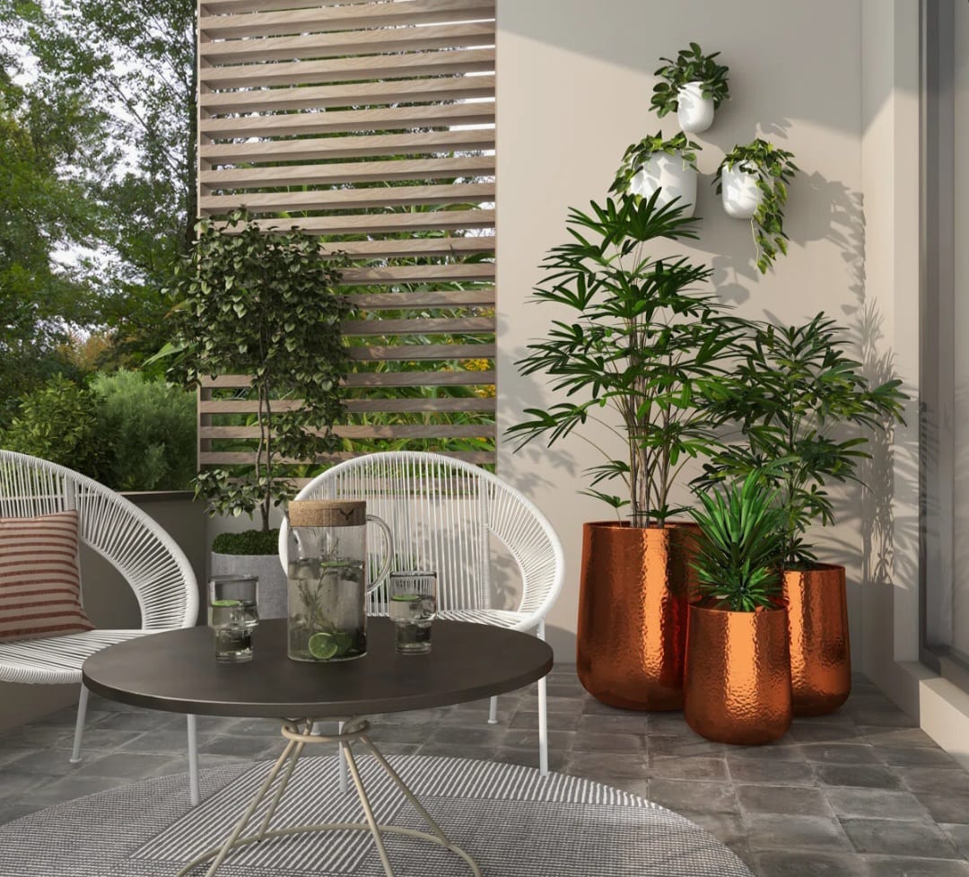palma Luxury Metal Pot Planter set of 3
