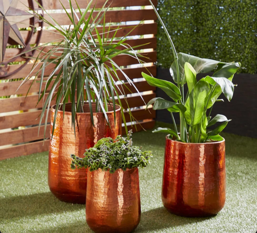 palma Luxury Metal Pot Planter set of 3