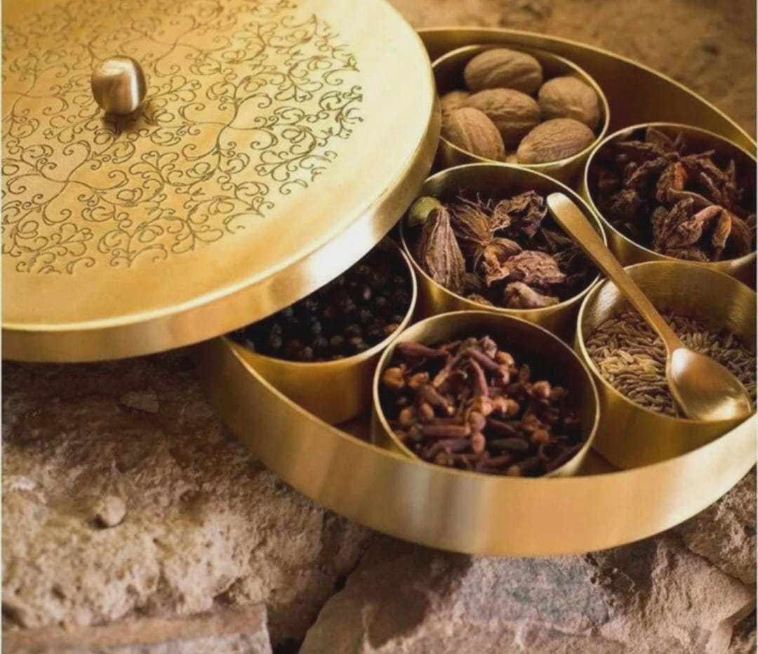 spice box Brass indian handmade