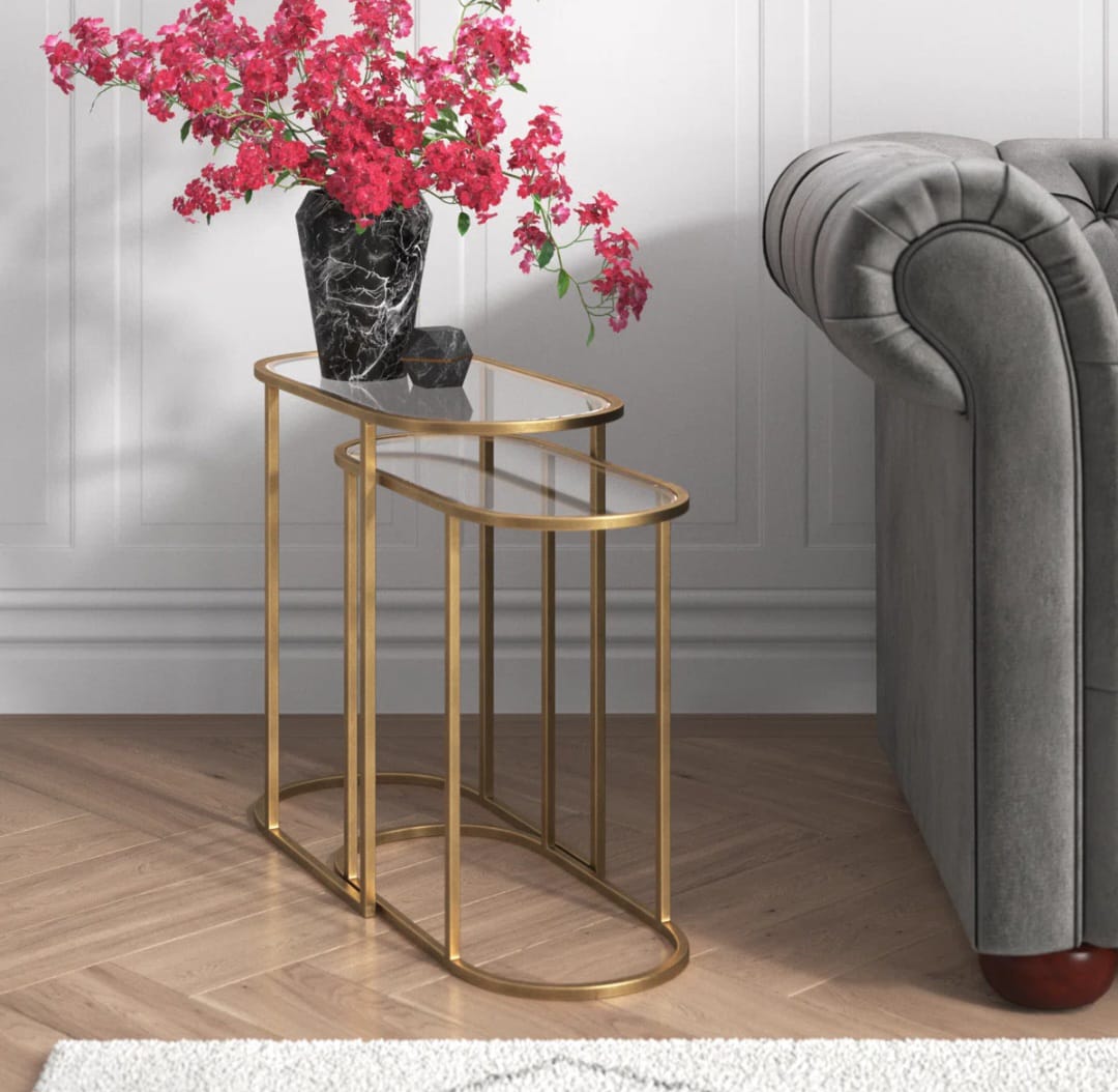 Lutterworth Glass Top Nesting Tables