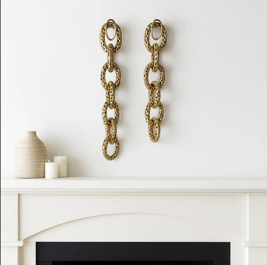 Raha  Hanging Chain Sculpture Wall Decor for Home Accent