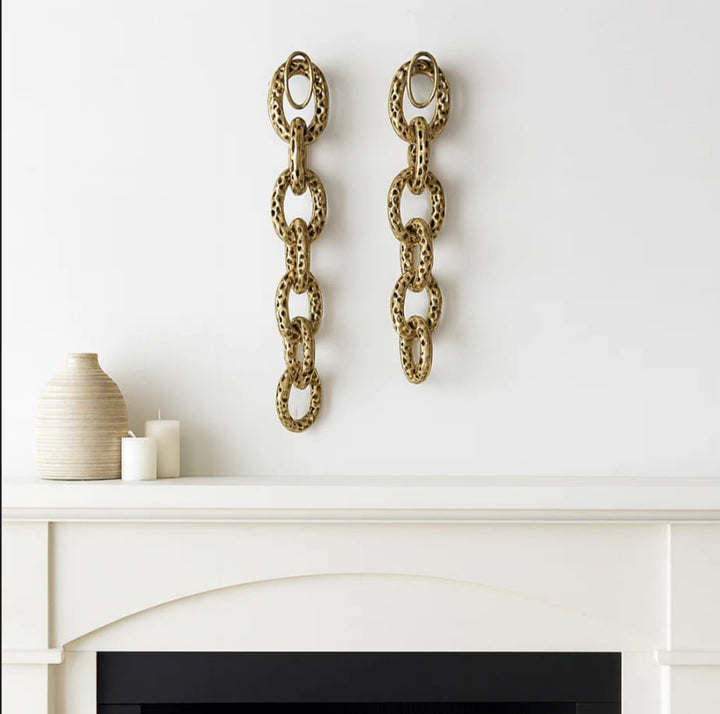 Raha  Hanging Chain Sculpture Wall Decor for Home Accent