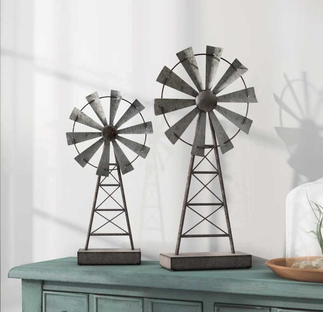 Rosa  Farmhouse Metal Table Top Décor Set
